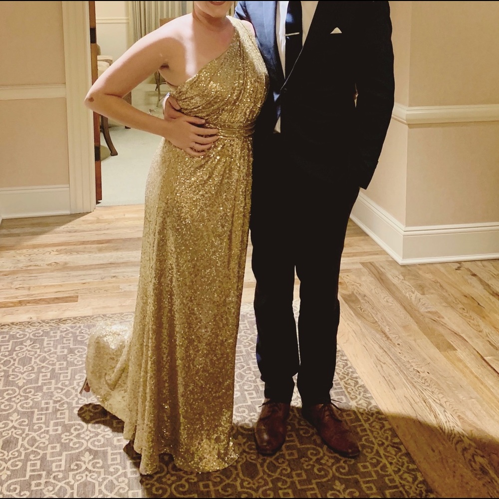 Revelry gold sequin Starla gown size 6